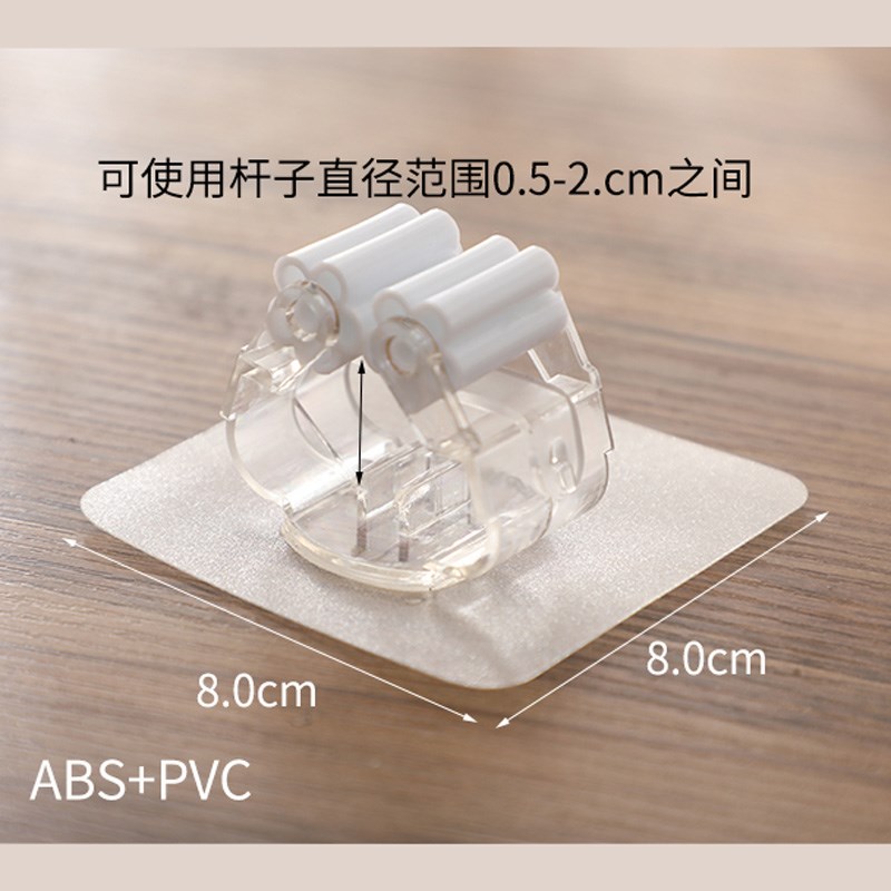 卫生间拖布夹壁挂阳台洗衣机地拖免打孔挂钩夹固拖把架子置物架 - 图2