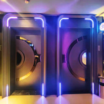 Custom KTV fireproof soundproof door body Foot Bag House Bar Net Red Luminous Door Ktv Stainless Steel Rose Gold bag compartment door