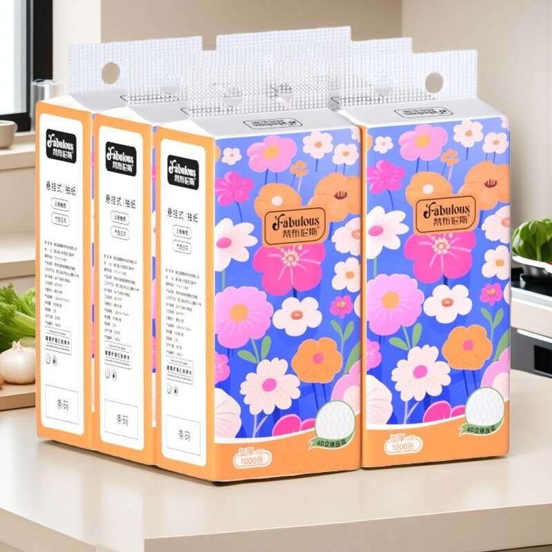 3提共600抽五层加厚加量耐用悬挂抽纸整箱家用实惠装卫生纸厕纸