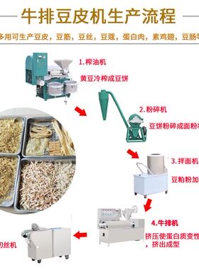 黄豆加工人造肉机器源头厂货 全自动商用牛排豆皮豆筋素鸡翅机