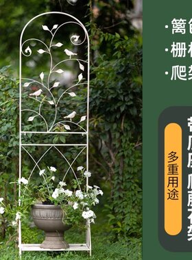阳台花架铁艺户外月季铁线莲攀爬支架庭院花园花盆架置物架爬藤架