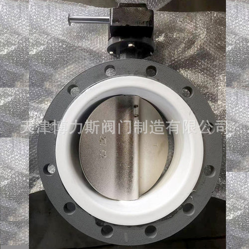 铸钢体衬四氟涡轮法兰软密封蝶阀D341F-16C大体蝶阀涡轮传动 - 图1