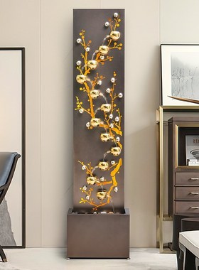 流水摆件循环水生财客厅电视柜旁边办公室玄关轻奢水景观新居开业