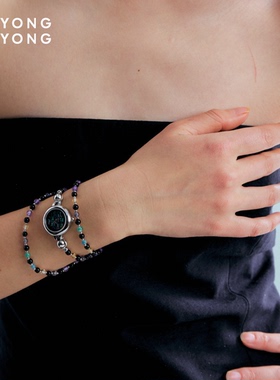 无用之用「非遗系列」天然紫水晶堇青石独龙玉彩莹石表带手链女