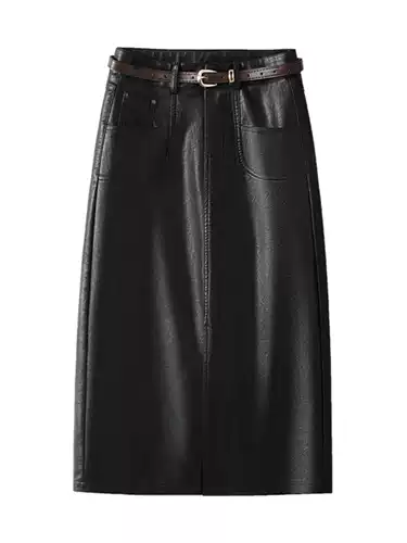 Полиуретановая демисезонная юбка в складку, флисовая длинная юбка, высокая талия, средней длины, А-силуэт, с акцентом на бедрах