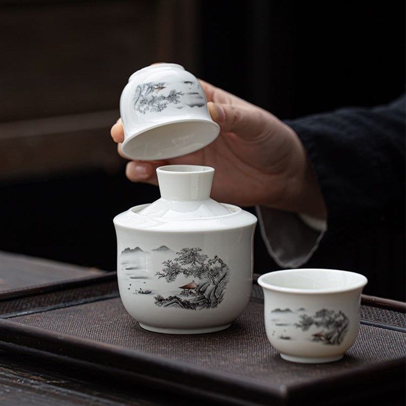 陶瓷温酒器家用二两烫酒壶热酒器暖酒白酒小酒杯中式酒具套件,淘宝优惠券,粉丝福利购,淘宝优惠卷