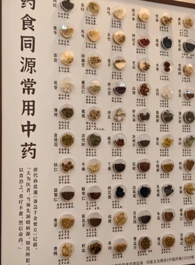 中医文化展示柜摆件药装饰中药茶饮制作材标本二十四节气半夏