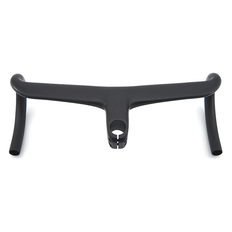 New unlabeled carbon fiber road bicycle aerodynamic handlebar integrated airfoil shape aerodynamic integrated bent handlebar