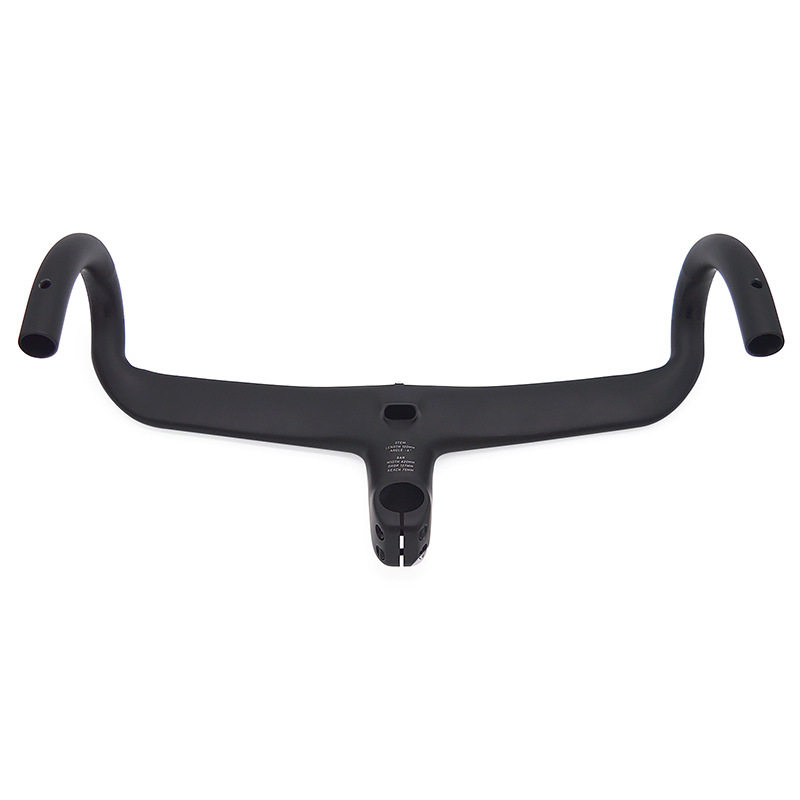 New unlabeled carbon fiber road bicycle aerodynamic handlebar integrated airfoil shape aerodynamic integrated bent handlebar