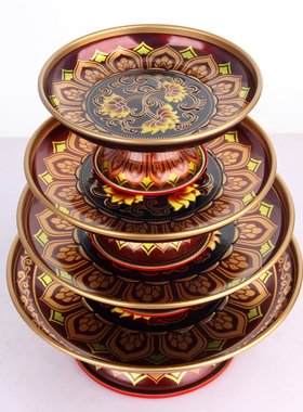 速发合金莲进果盘合金花宝果盘供佛果盘摆件