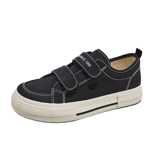 人本官方魔术贴帆布鞋女2025春季新款板鞋厚底女鞋休闲运动鞋子潮 - 图3