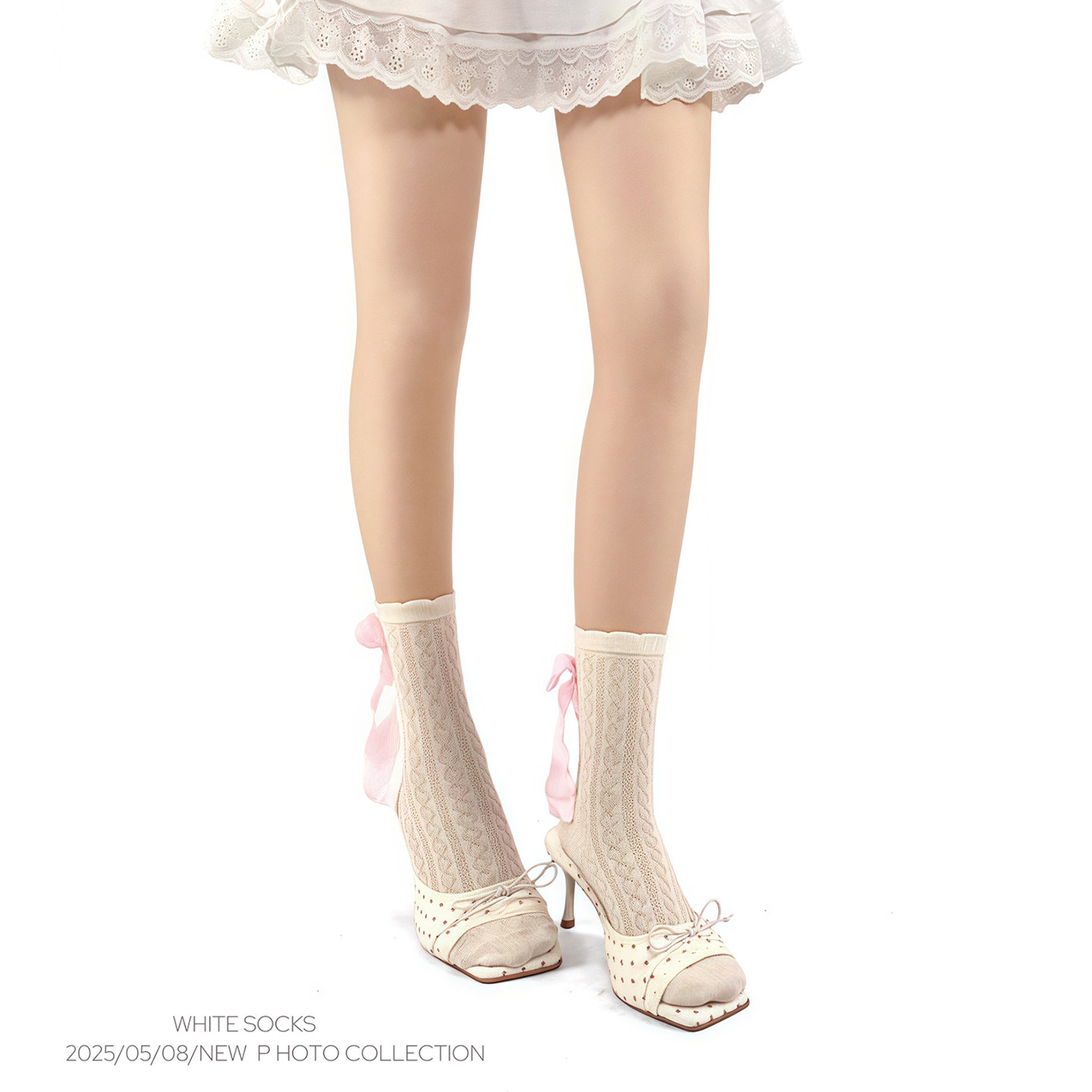 WHITE SOCKS春夏薄款jk蝴蝶结袜子芭蕾风韩系花边短筒袜堆堆袜女,淘宝优惠券,粉丝福利购,淘宝优惠卷