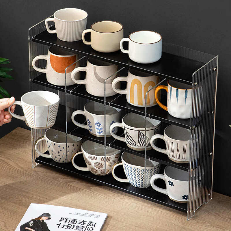 防尘杯子收纳置物架亚克力杯架水杯茶杯展示架子桌面放杯子收纳盒,淘宝优惠券,粉丝福利购,淘宝优惠卷