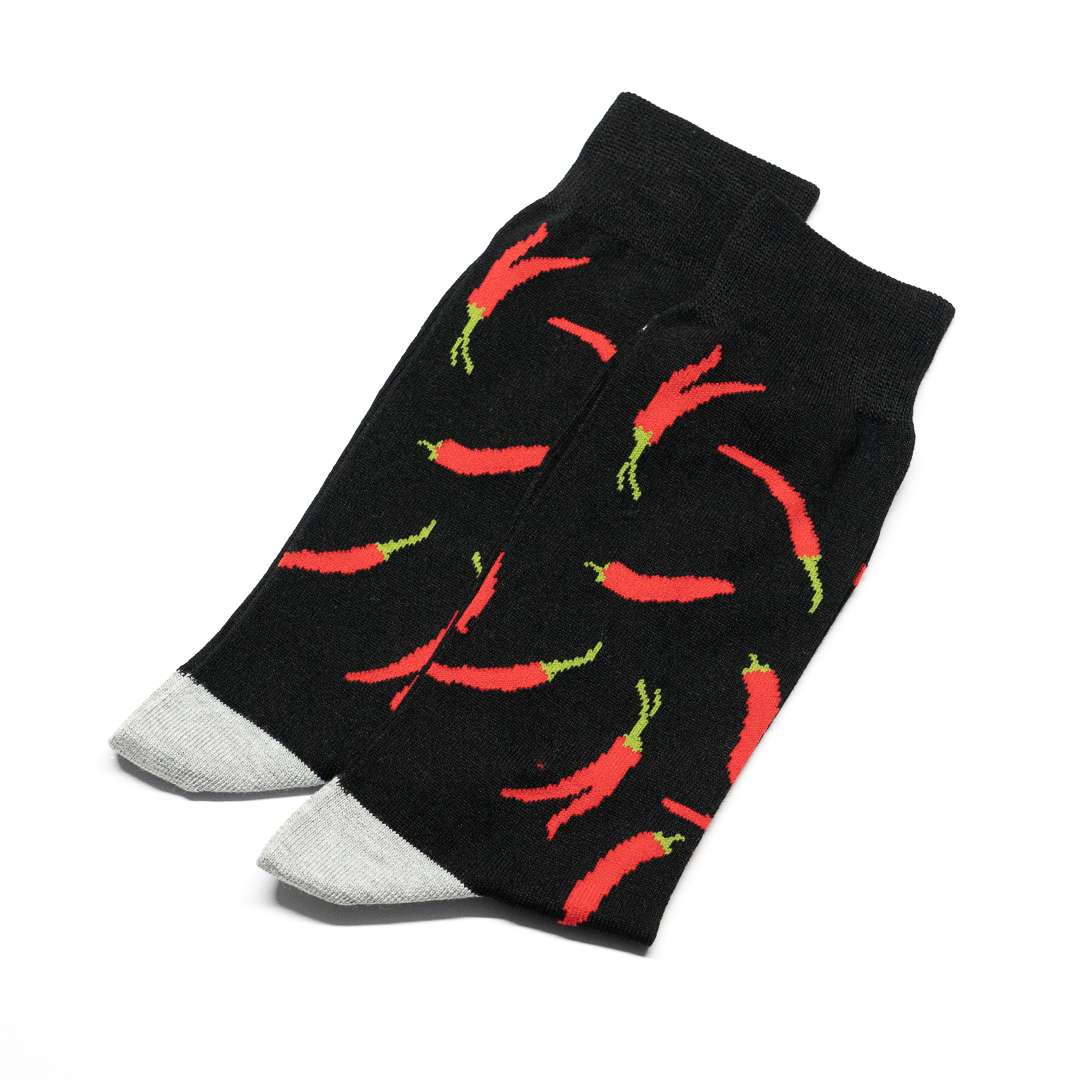 竹袜竹纤维抗菌防臭宽松袜口红辣椒CHILI男袜超大码40-49码BA006 - 图0