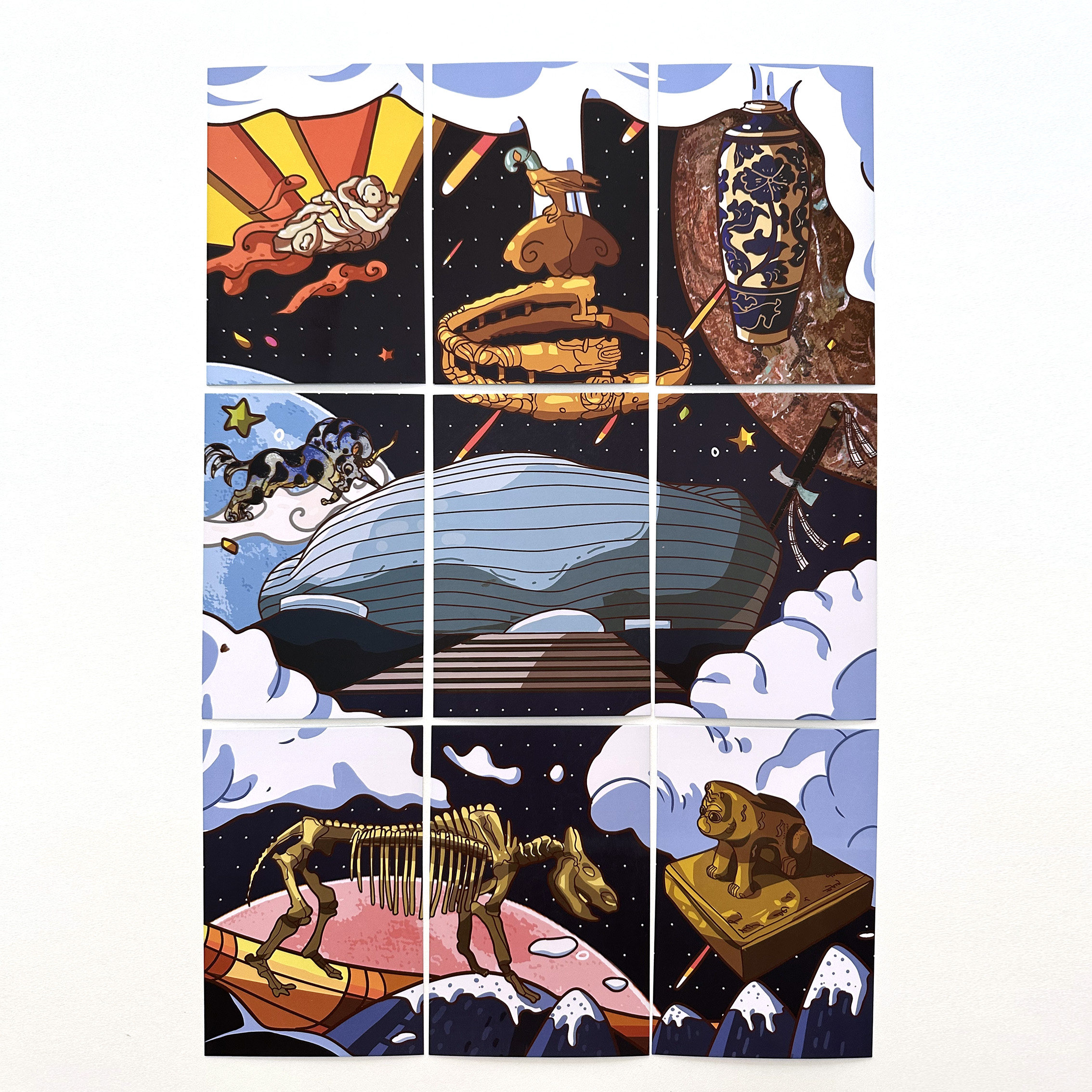 鄂尔多斯博物馆MUS盖章拼图印章集章卡套盒纪念明信片文创收藏,淘宝优惠券,粉丝福利购,淘宝优惠卷