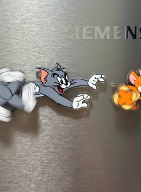 猫和老鼠趣味冰箱贴旋转亚克力磁吸贴2025新款卡通创意电表箱装饰