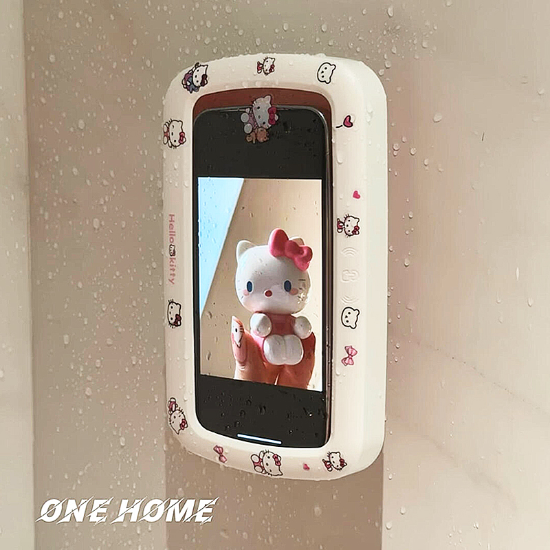 HelloKitty bathroom waterproof mobile phone box lazy bracket for bathing and watching TV rotatable bathroom storage rack