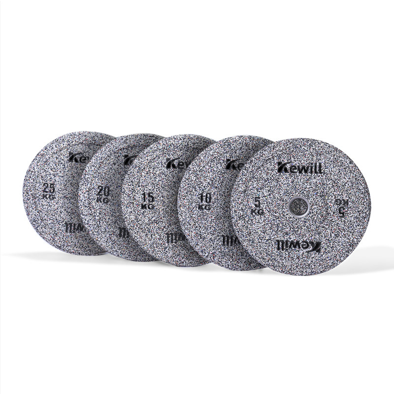 Fearless rubber particle barbell piece large hole competitive piece fitness home deadlift squat push hip push dumbbell piece