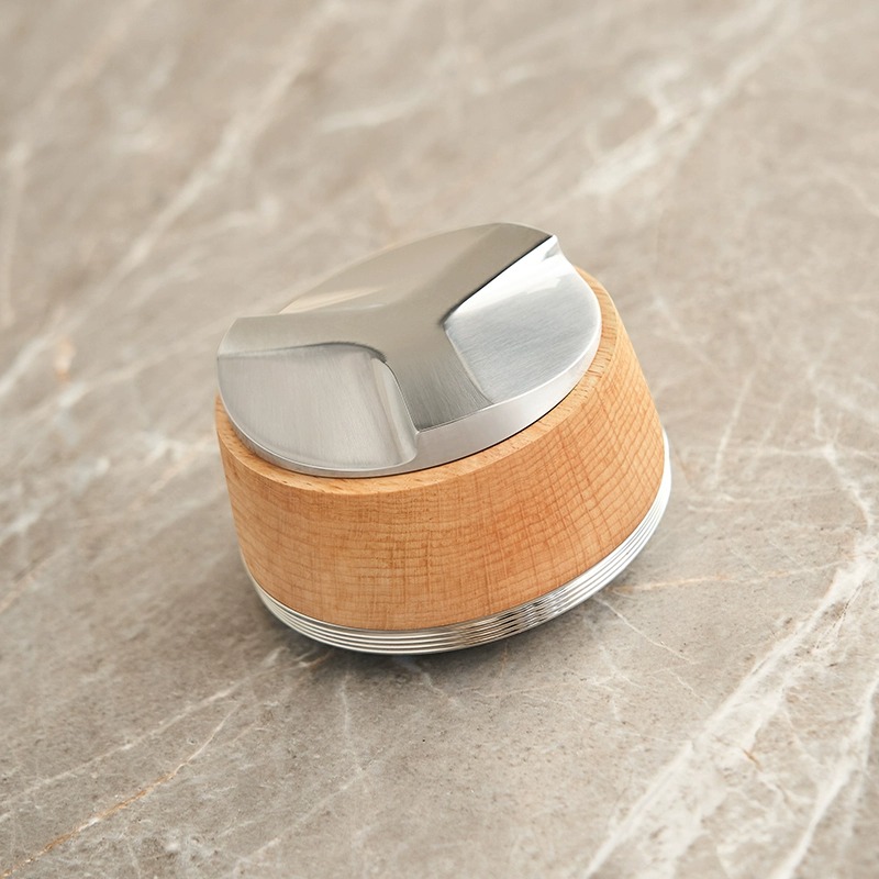 【新品】Barsetto/百胜图58mm布粉器不锈钢榉木胡桃木咖啡机配套 - 图2