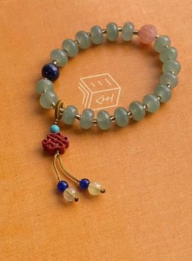 南山非遗文创国潮中国风手链东陵玉南红南瓜中国结吊坠手串复古