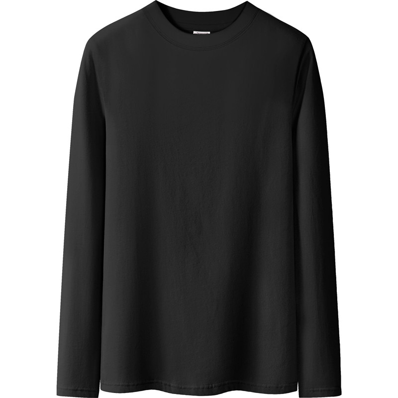 黑色女春秋冬新款长袖t恤打底衫 甄度T恤