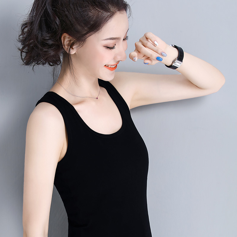 黑色无袖工字夏外穿运动训练胖mm 甄度背心吊带