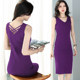 ກະທູ້ກັບຄືນໄປບ່ອນ vest bottoming hip dress ແມ່ຍິງ summer