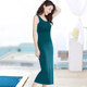 Extra-long suspender vest base dress for women