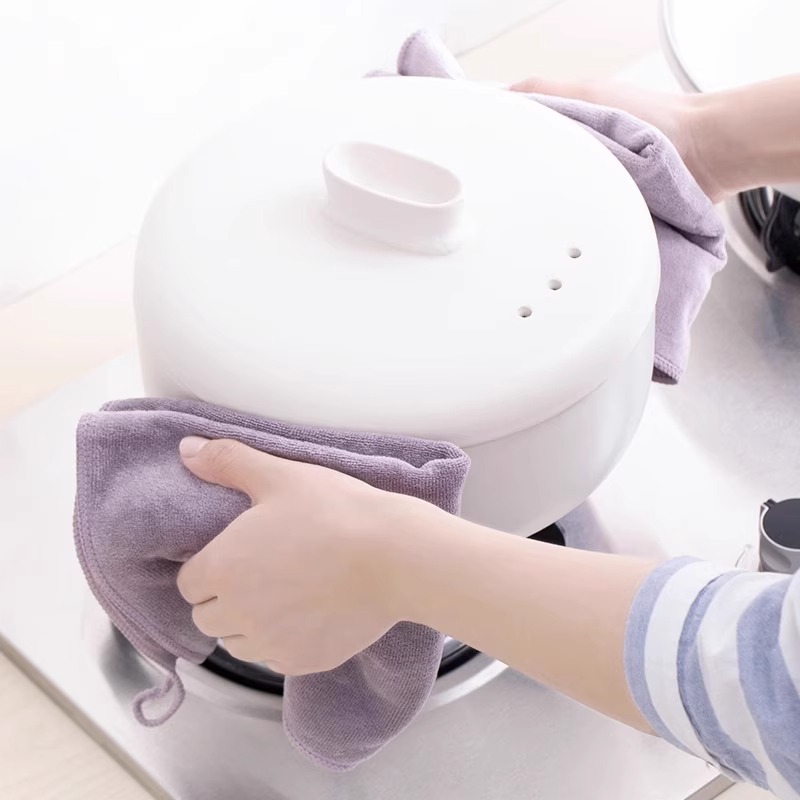 茶花抹布洗碗巾厨房专用保洁擦桌清洁毛巾吸水不易沾油洗碗布加厚