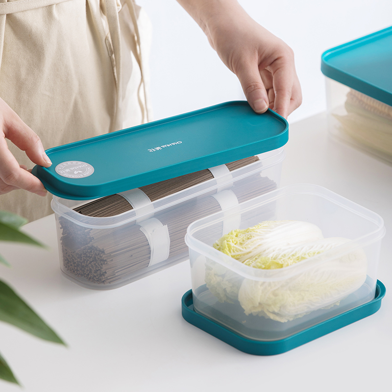 茶花密封保鲜盒方形塑料盒子食品级冰箱专用冷藏食品盒带盖收纳盒