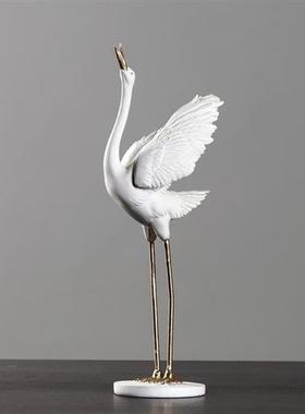 户外仙鹤玻璃钢雕塑抽象火烈鸟园林假山水池装饰大摆件售楼部模型
