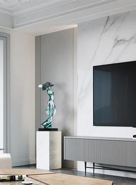 现代轻奢透明树脂雕塑客厅电视机柜两侧落地摆件楼梯间玄关装饰品