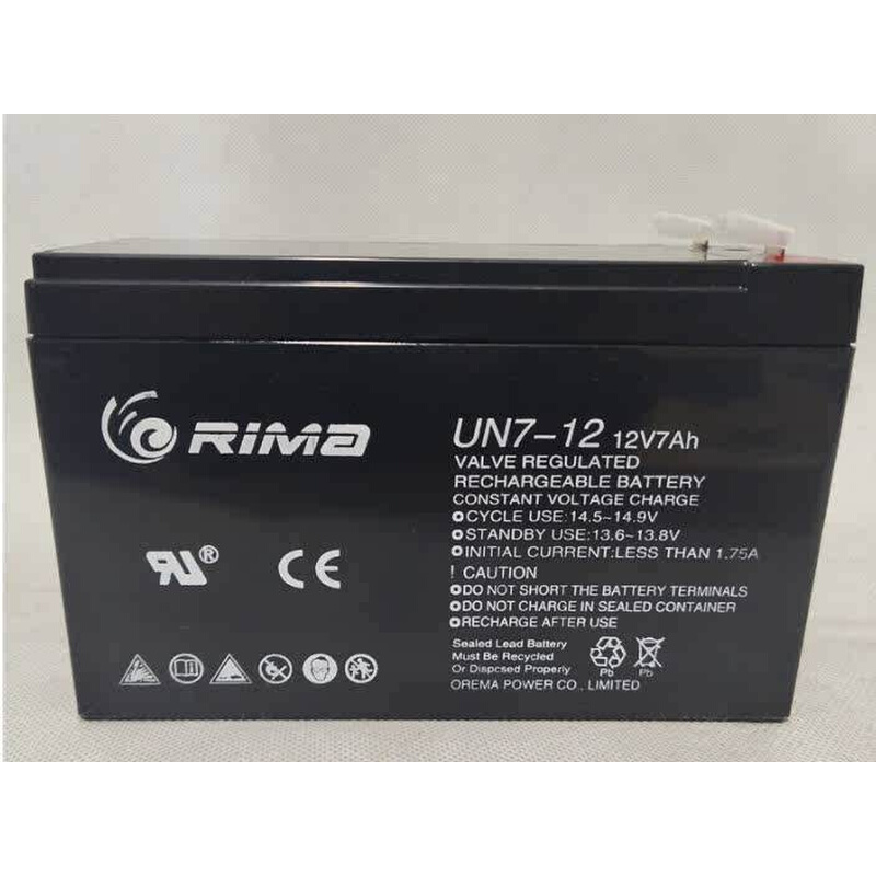 RIMA免维护UN7-12蓄电池12V7AH精密仪器 安防电瓶UPS备用电源 - 图1