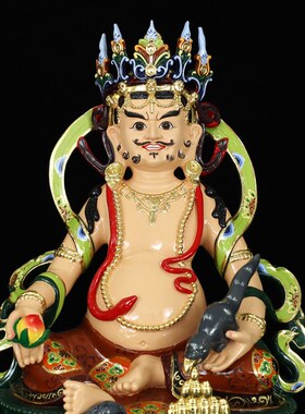 新品树脂黄财神佛像10寸16寸藏B传密宗工艺品装饰客厅桌面精致摆