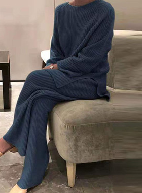 极速Lady Home Suit Aputumn Fashion Soft Casual O-Neck Pullov