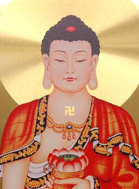 新品台湾西方三圣画像挂画高清立体画佛像铜版画T有框画站像铜板
