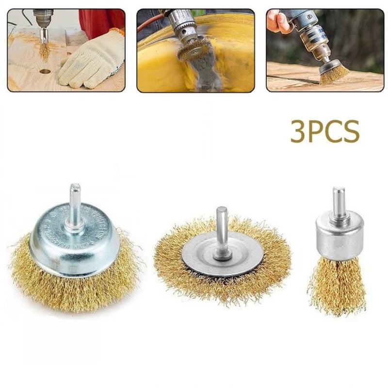 3Pcs Brush Wire Brushes 30/50mm Wheel Brushes 6mm Shank Rust - 图2