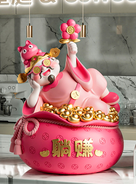 躺赚财神爷存钱罐开业摆件