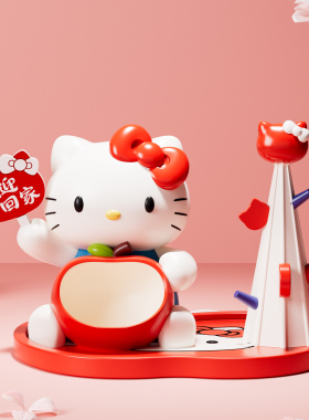 可爱kt招财猫钥匙收纳摆件