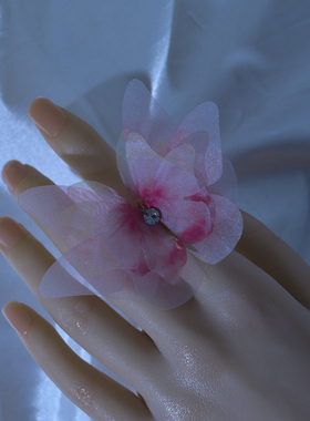 原创超仙立体蝴蝶开口活口戒指森系指环仙气小众设计感甜美复古风