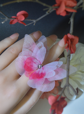 仿古开口蝴蝶戒指小众设计个性高级感可调节手饰国潮指环古典古装