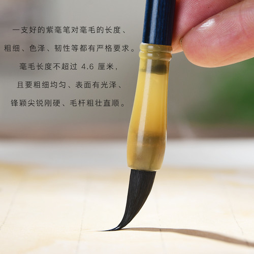 小楷毛笔紫毫笔毛笔书法专用初学者小字湖笔瘦金体篆书笔临摹抄经笔文房四宝国画勾线笔簪花蝇头小楷笔套装 - 图0