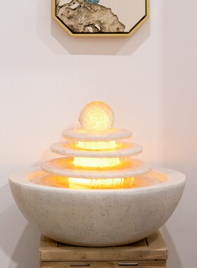 八方来财生财转运球流水摆件循环水现代轻奢客厅假山喷泉桌面优选