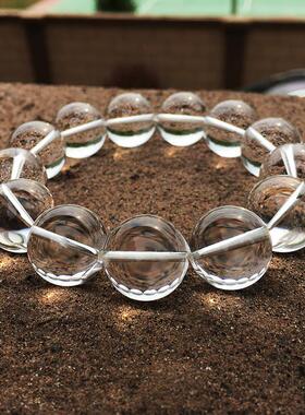 天然白水晶手链女巴西原石散珠情侣白色珠子正品转运水晶手串男夏