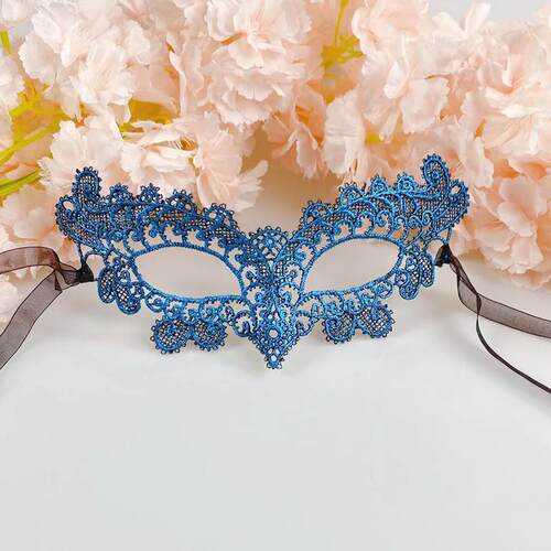 万圣节镂空彩色蕾丝公主面具化妆舞会性感派对半脸情趣假面具女 - 图1