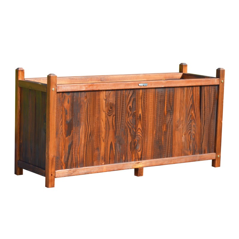 防腐木花箱组合户外长方形实木种菜盆阳台庭院大型花槽碳化种植箱 - 图3