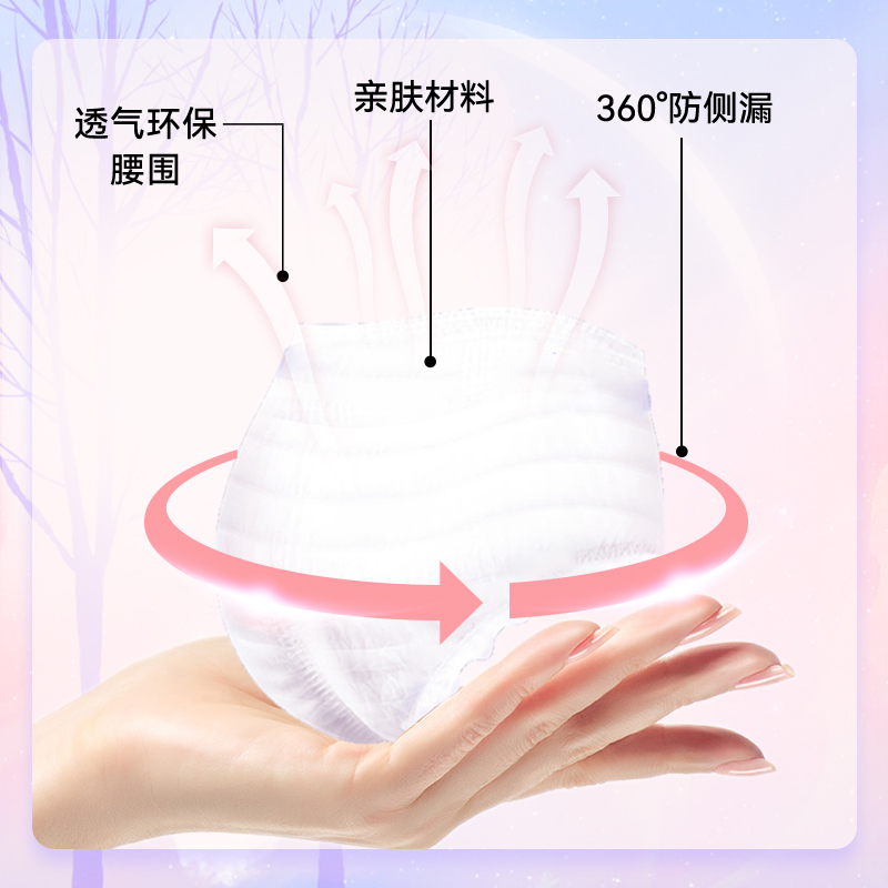 白色森林安睡裤悬浮卫生巾日夜用组合套装官方正品旗舰店