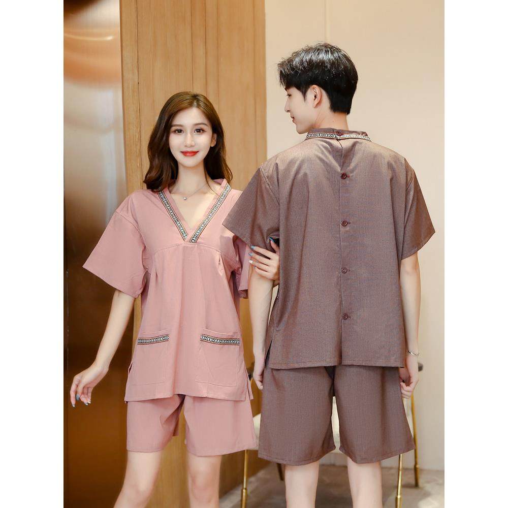 汗蒸服亚麻新款按摩服女士定制浴服男士后开桑拿服养生足浴服spa,淘宝优惠券,粉丝福利购,淘宝优惠卷