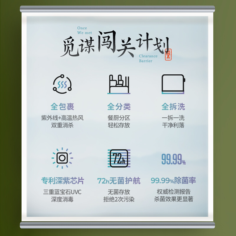 一觅消毒刀架刀具砧板烘干刀筷菜板家用厨具筷子消毒机收纳一体-图3