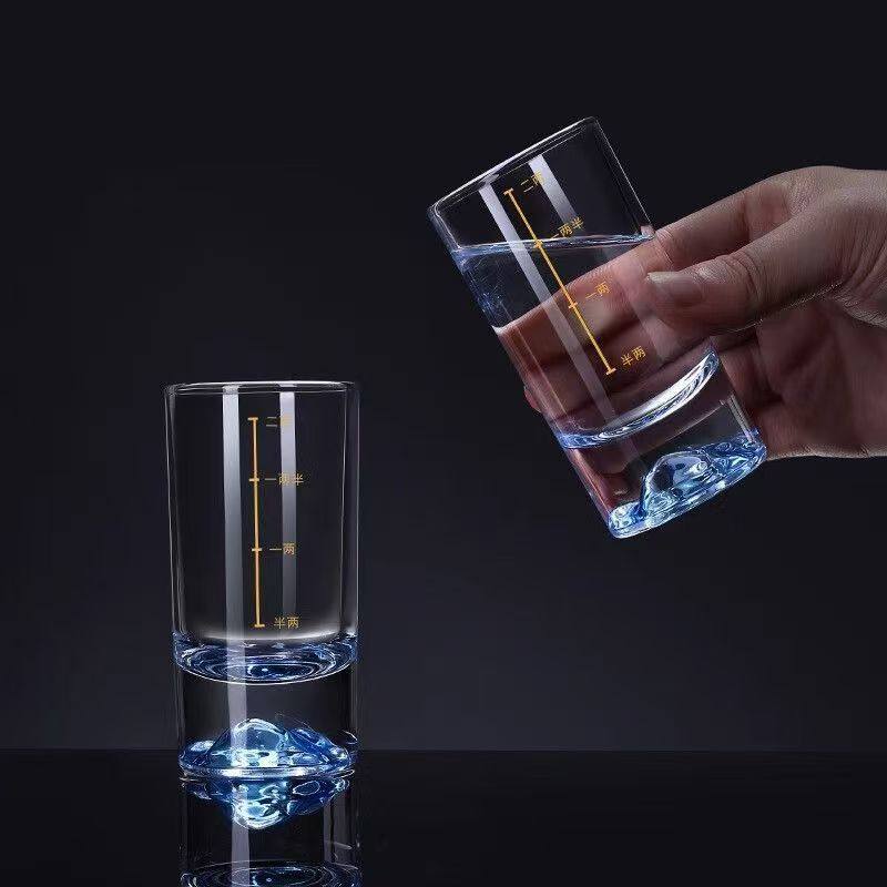 蓝山白酒杯2二两家用套装轻奢高档分酒器刻度一两水晶玻璃酒具盅,淘宝优惠券,粉丝福利购,淘宝优惠卷